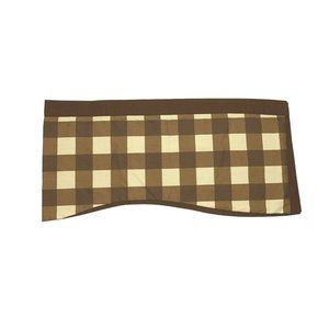 1 Cotton Canvas Plaid Buffalo Valance Curtain Brown Tan Beige Farmhouse Check